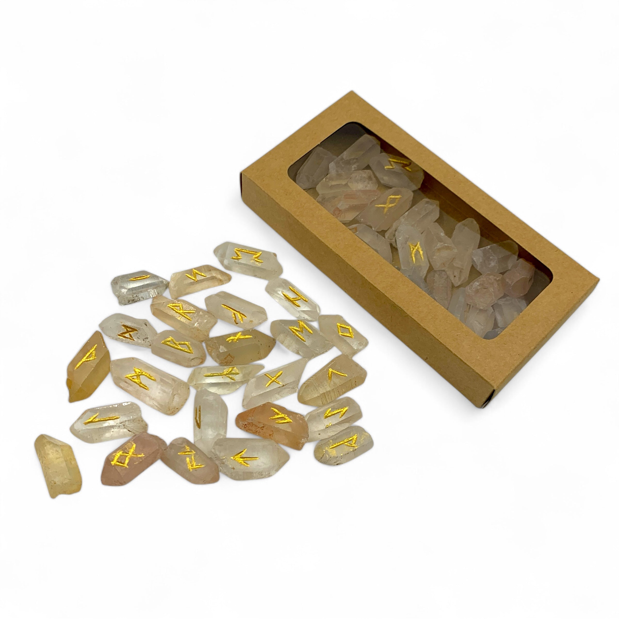 Clear Quartz Natural Point Runes Set $47